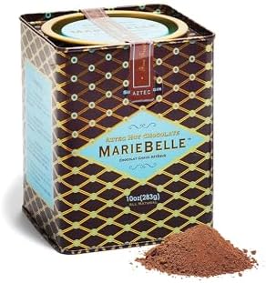 MarieBelle's Aztec Hot chocolate 10 oz Tin - Easy to Prepare full-flavored Traditional Crème de Chocolat European Style Hot Chocolate Beverage Mix