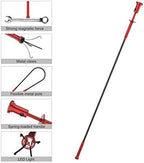 Housolution Grabber Tool Magnetic Four-claw Picker, Bendable Hose Reacher Pickup Sweeper with LED Lights, Flexible Long Handy Reaching Assist Tool for Litter Pick/Home Sink/Drain - Red