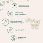 Micro Ingredients Pure Methylated Multivitamin, 240 Capsules | 19-in-1 Formula with Vitamins C, D, B12, Folate, Magnesium, Zinc & More | Filler Free, Non-GMO