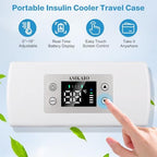 Portable Insulin Cooler Travel Case - Large Capacity Diabetic Insulin Refrigerator with Digital Thermostat (0°-18°), LCD Display, for Insulin Pens Storage, Car/Home/Power Bank Compatible,FAA-Compliant