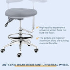 Dental Assistant Chairs, 360 Degree Rotation Armrest Black PU Leather Assistant Stool Chair Height Adjustable Doctor Chair