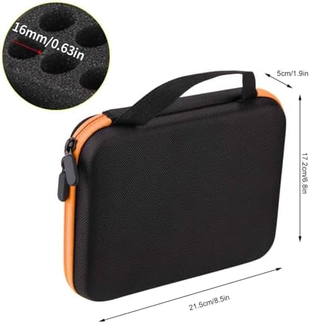 OUKENS Essential Oil Carrying Case, 1-3ml 63 Slots Hard EVA Shell Essential Oils Storage Organizer Bag with Foam Insert and Carrying Handle (Orange)