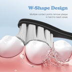 6 Pack Replacement Brush Heads Compatible With Oclean Electric Toothbrush for Spark, Flow, X Pro, X Elite, X Digital, X Lite, X10, X Ultra, Air2, F1 (Black)