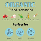Bianco DiNapoli Organic Diced Canned Tomatoes in Puree, 14.5 Oz (Pack of 12), Vine Ripened California Grown, Perfect for Soups, Sauces, Pasta and More