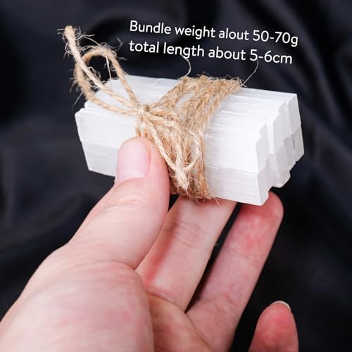 Runyangshi 10PCS Selenite Sticks Natural Selenite Crystals Wands Bulk Selenite Crystal Charging Energy Protection Reiki Healing Wiccan Altar Supplies