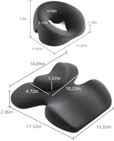 Prone Massage Pillow, a Chest and face Support Sleep Pillow, is Suitable for Massage, SPA and Sleep. Face Down for Eye Surgery， After Surgery for Sleeping (Dark Grey)