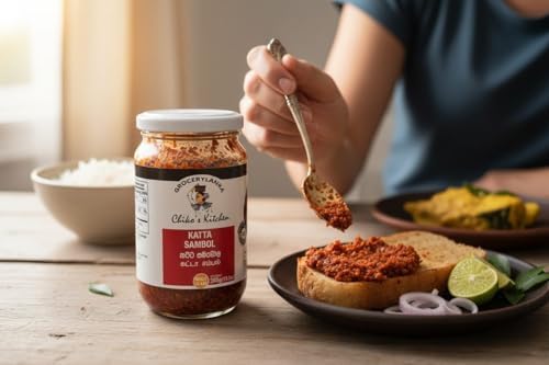 Katta Sambol 350g (12.3oz) by Chiko's Kitchen, Ready to Eat Sri Lankan Spicy Condiment with Maldive fish