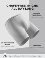Arjen Kroos Men's Seamless Boxer Briefs 3 Pack,Anti-Chafing Performance Shapewear-Moisture Wicking 4-Way Stretch Underwear