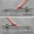 HEALTHCRAFT Wave Decorative Grab Bars, ADA Compliant Bathroom Safety Bars for Seniors, Wall-Mounted, Supports Up to 500 lbs (Brushed Stainless Steel, 24 Inch)
