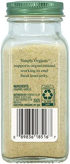 Simply Organic Garlic Powder Certified Organic, 3.64-Ounce Container