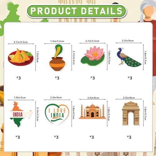 24 Pcs Indian Themed Cupcake Topper I Love Indian Party Cake Decor Indian Decorations Diwali Decorations