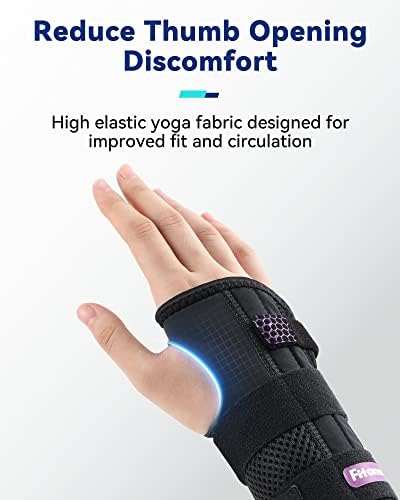 Carpal Tunnel Wrist Brace Night Support with 3 Metal Splints for Sleeping and Soft Thumb Opening, Adjustable Wrist Support Hand Brace for Tendonitis Arthritis Sprains, 1 Unit, Right Hand