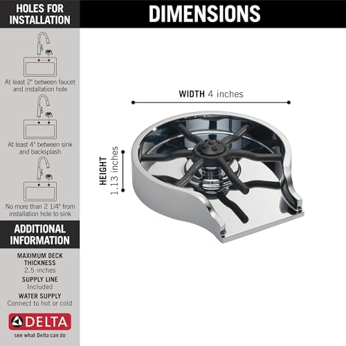 Delta Faucet Glass Rinser for Kitchen Sinks, Kitchen Sink Accessories, Bar Glass Rinser, SpotShield Stainless GR150-SP