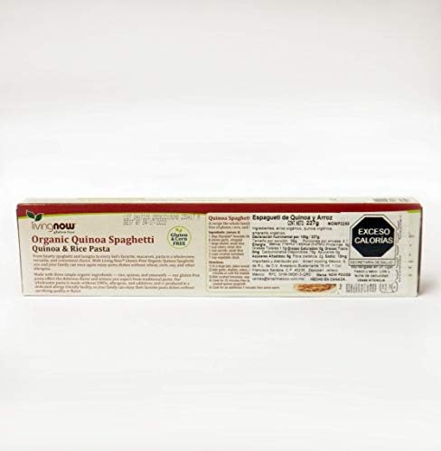 NOW Foods, Organic Quinoa Spaghetti, Gluten-Free, Corn-Free, Non-GMO, Quinoa and Rice Pasta, 8-Ounce (Pack of 3)