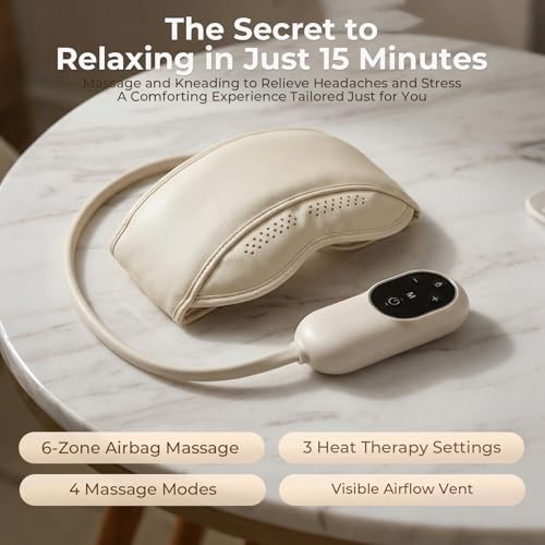 WELLPATH Electric Head Massager for Headaches, Eye Massager with Heat, Rechargeable Head and Eye Massage for Stress Relax, Fatigue, Ideal for Rest & Relaxation, Best Gift for Mom/Dad
