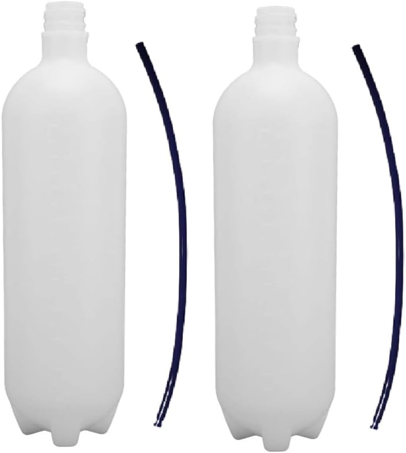 2/Pcs DCI Dental Plastic Water Bottle Heavy-Duty Plastic 2 Liter With Cap & Pick-Up Tube Self Contained
