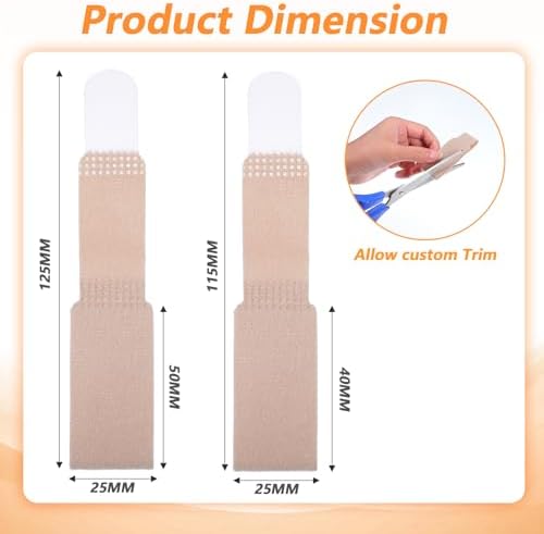 10 Pcs Hammer Toe Straightener Reusable Broken Buddy Wraps Toe Corrector Hammertoe Bandages Support Protection Splints Cushioned for Women Men Overlapping Crooked Curled Bent (Beige)