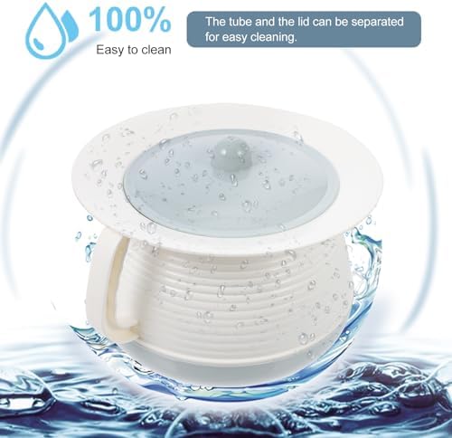 FRCOLOR Portable Spittoon with Lid 8-Inch Plastic Chamber Pot Covered Night Urinal for Elderly Kids Home Hospital Use Easy Clean Compact Design