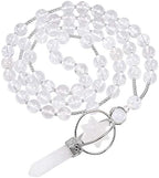 SUNYIK Natural Spinning Merkaba Star Chakra Pendant Necklace for Women Men, Hexagonal Prisms Stone Point Reiki Healing Crystal Magic Wand, 13.5"-14.5" Strand