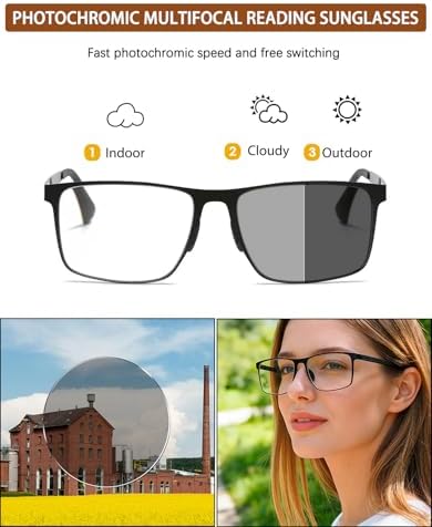 Progressive Multifocus Reading Glasses Anti Blue Light Photochromic/Bifocal Reading Glasses for men UV Protection