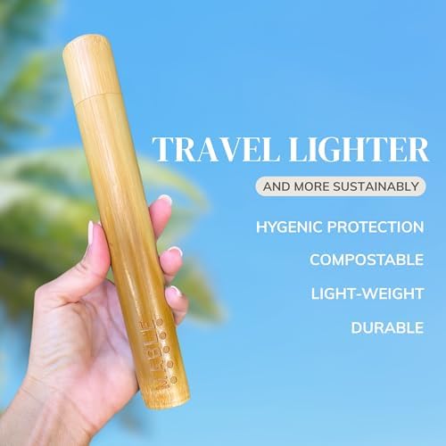 MABLE Toothbrush Travel Case | Bamboo Toothbrush Holder For Travelling and Camping | Adult Size | Natural Product