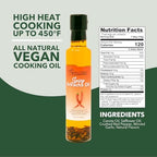 Benissimo Spicy Sriracha Infused Oil – Chili & Garlic Herb Oil, Vegan All Natural Cooking Oil for Stir Fry, Sautéing & Drizzling, Medium Heat, 8.45 fl oz