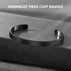 MEALGUET Stainless Steel Mens Cuff Bracelet : Minimal Cool Silver/Black/Gold Plated Open Metal Cuff Bangle Bracelets for Men,Mens Bracelet Jewelry Gift