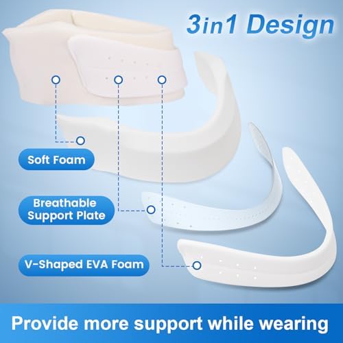Velpeau Neck Brace for Neck Pain and Strong Support, Soft Cervical Collar for Sleeping Upright, Snoozing - Stabilizes & Relieves Pressure in Spine for Women & Men (Blue, M: 13.5-16.5" / 3" Depth)
