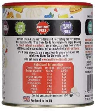 Gluten and Dairy Free Egg Replacer - By Wholesome Harvest 135g - Free and Easy egg replacer is a fantastic alternative for the egg to use in your favourite recipes