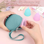 Desing Wish Menstrual Cups Case Storage Bag Travel Period Cup Carrying Pouch Washable Leak-proof Silicone Bag for Menstrual Cup, Tampons, Keys and Other Small Items (Light Green)