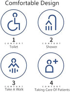 Raised Toilet Seat with Handles Up to 500 Lbs, Elevated Handicap Toilet Seat Riser for Seniors with Soft Padded, Height Adjustable, Bedside Commode Wheelchair, Fit Any Toilet, Blue