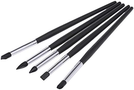 5pcs Black Dental Resin Brush Pens Dental Shaping Silicone Tooth Tool