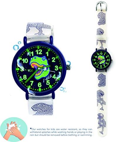 Kiddus Watches Boy and Girl Kids Ages 6-12 Analog Time Teacher with Exercises. Japanese Quartz Movement. Easy to Read and Learn Time. Girls Watches Ages 5-10