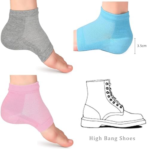Height Max Socks, Height Max Insoles 3 inches, Invisible Shoe Lift Heel Pads, Half Height Increase Insoles, Height Increase Socks for Women Men (3.5cm, Black)