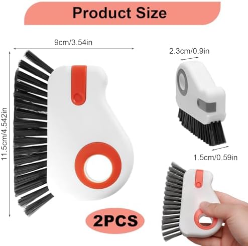 2 Pcs 2 in 1 Window Track Cleaner, Groove Cleaner Brush, Effective Window Sill Cleaner Tool Perfect for Sliding Door Tracks and Glass Door Grooves for Home Bathroom Kitchen Use (2 PCS)