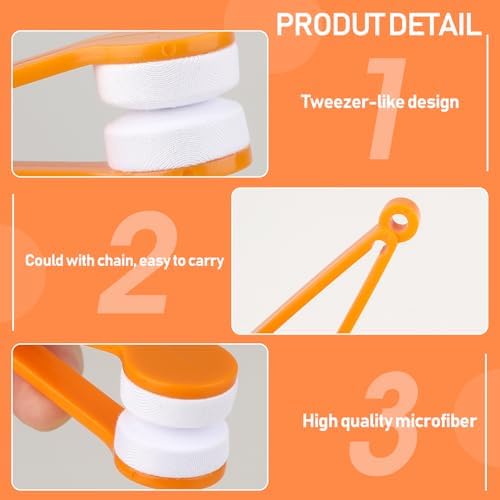 8 Pcs Eyeglass Cleaner, Mini Sun Glasses Eyeglass Microfiber Spectacles Cleaner Soft Brush Cleaning Tool, Eyeglass Cleaning Clip for Eyeglass, Sunglasses and Eye Glasses