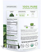 KOYAH - Organic Greens Blend Powder (Equivalent to 30 Cups Fresh Greens): Freeze-Dried, Whole-Vegetable