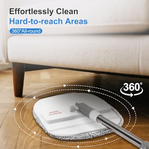 Mop and Bucket Set, Spin Mop and Bucket Set with Separation Dirty and Clean Water System Self Wringing Square Mop and Bucket with 3 Washable Microfiber Pads, Deep-Cleaning Mops for Floors
