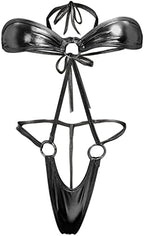 Sexy Latex Wet Look Lingerie for Women One Piece Exoctic Dancer Wear