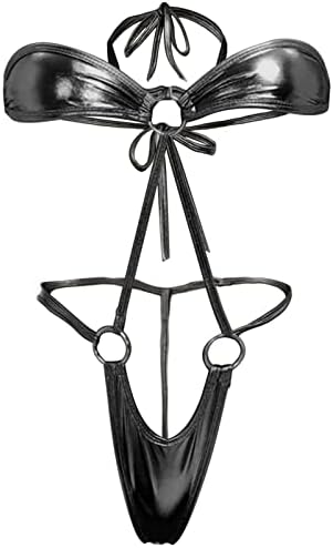 Sexy Latex Wet Look Lingerie for Women One Piece Exoctic Dancer Wear