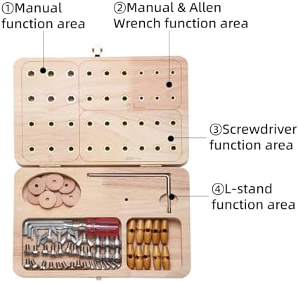 Wooden Pegboard for Finger Dexterity, Upgraded 36-Hole Wooden Hand Therapy Peg Board with Multifunctional Test Kit, Occupational Therapy Toys to Improve Fine Motor Skills and Hand-Eye Coordination