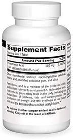 Source Naturals Pantothenic Acid 250 mg Vitamin B-5 Dietary Supplement - 100 Tablets