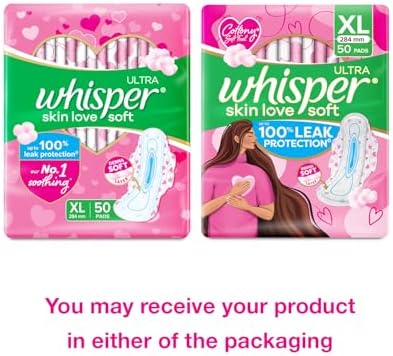 Whisper Ultra Soft Sanitary Pads - 50 Pieces (XL)