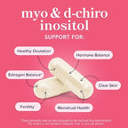 Myo-Inositol & D-Chiro Inositol for Hormone Balance for Women | Fertility, Ovarian Health & Cycle Support | Ideal 40:1 Ratio, Myoinositol 2000mg & D Chiro 50mg | Ovarian Support Vitamins | 120 Ct.