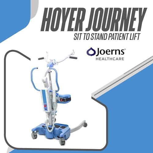 Joerns Hoyer Journey Sit to Stand Electric Power Patient Lift | Ultra Compact, Portable Folding Stand Aid | Safe Working Load 340 Lbs. | Smart Monitor Technology