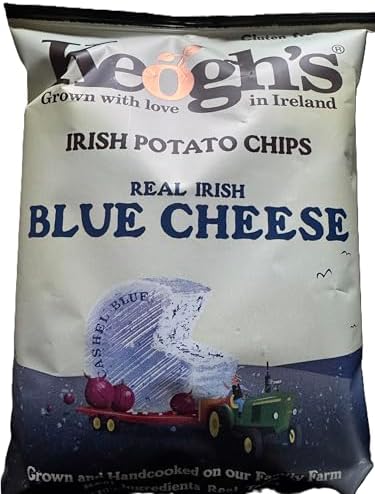 Keogh's Real Irish Blue Cheese Potato Crisps, Gluten Free, 4.4 oz, Pack of 3