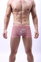 Swbreety Men's Lace Boxer Briefs Underwear Sexy See Through Underpants Bulge Pouch Trunks…