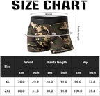 Men's Camouflage Print Long Boxer Briefs,Casual Men's Shorts,Quick-Drying Sports Underwear,Green,XL