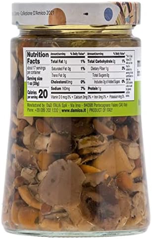 FRATELLI D'AMICO - Mixed Mushrooms in oil, Family-Size, 24.7 oz (700 g), Italian Appetizer, NON-GMO