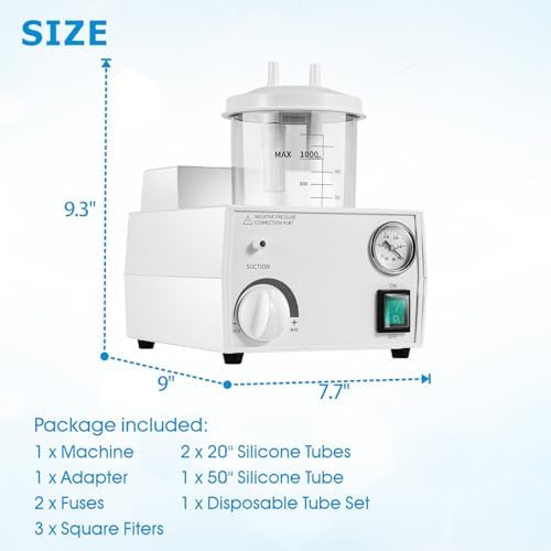 Electric Suction Machine, Portable Extractor with Adjustable Power for Home Use, Low Noise, 1pcs